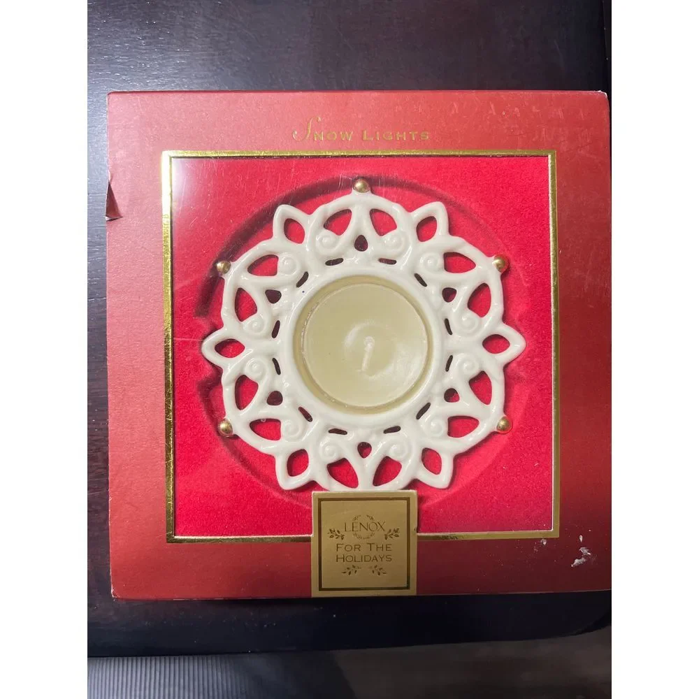 Vintage Lenox Christmas Ornaments Set - Gold Filigree Scroll and Snowflake‎